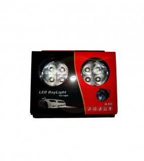 Фара светодиодная, круглая, с кронштейном, 10V-30V 6W, 4 диода, стальной корпус, пара