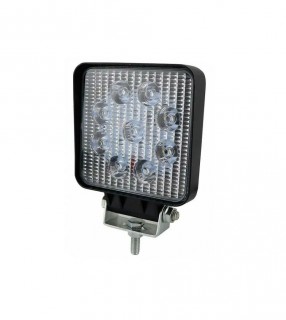 Фара светодиодная 27W 9 диодов SMD, 20мм квадрат. мет. корпус, ближний свет (Flood)