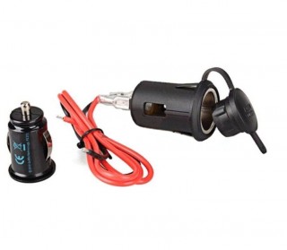 Гнездо прикуриватель - зарядное 12V+адаптер USB - разъёма, с проводом