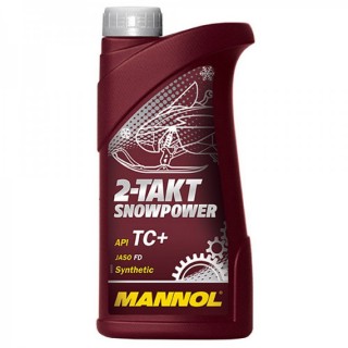Масло MANNOL SNOWPOWER JASO FD; API TC+; ISO-L-EGD; Rotax 253 (1л) синтетическое для 2-х тактных снегоходов