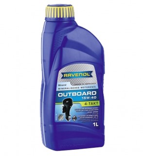 Масло RAVENOL Outboardoel SAE 15W-40 NMMA FC-W (1л) минеральное, для 4-х тактных лодочных моторов