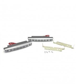 Дневные ходовые огни DRL-L8 3528 SMD (8 сверхярких светодиодов, пластиковый корпус) Вымпел, пара